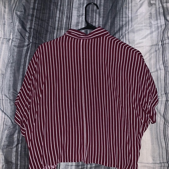 Stripped Collard Button Top - Picture 2 of 3